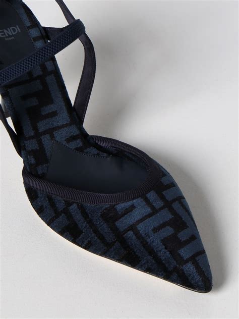 fendi high heels blue|fendi heels with fur.